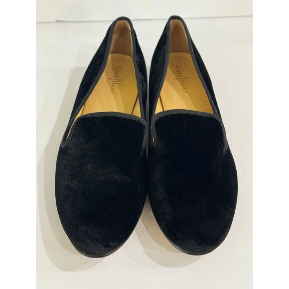 Cole Haan Black Velvet Flats Slip On Loafers Size 7.5 - Picture 10 of 11